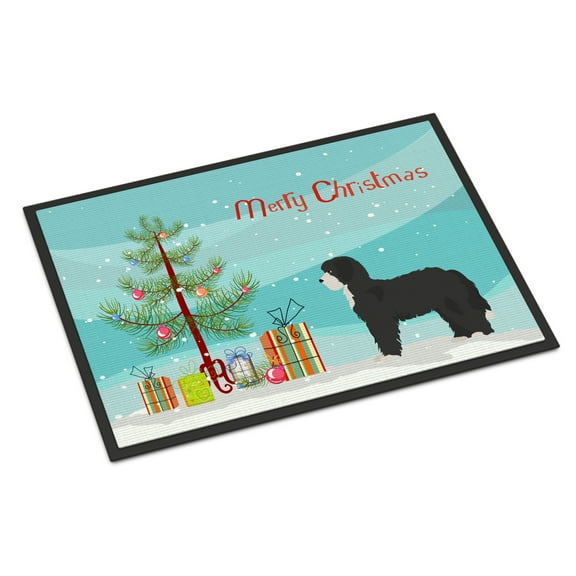 Carolines Treasures CK3868MAT Black Sheepadoodle Christmas Tree Door Mat Indoor Rug or Outdoor Welcome Mat 18x27 Doormat