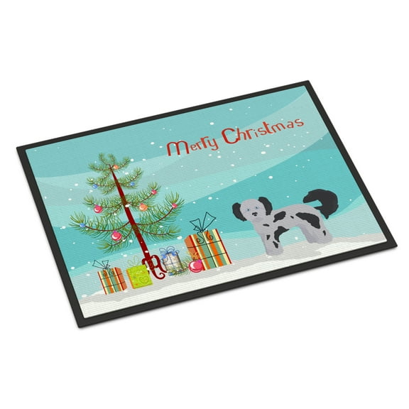 Carolines Treasures CK3872MAT Shih Poo Christmas Tree Door Mat Indoor Rug or Outdoor Welcome Mat 18x27 Doormat 27"L x