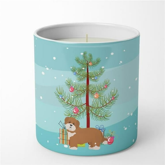 Carolines Treasures CK3876CDL 3.75 x 3.25 in. Unisex Shorkie No.2 Christmas Tree 10 oz Decorative Soy Candle