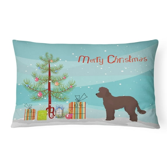 Carolines Treasures CK3880PW1216 Whoodle 1 Christmas Tree Canvas Fabric Decorative Pillow, 12H x16W, multicolor