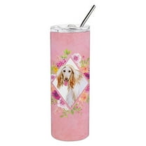 Carolines Treasures CK4110TBL20 Afghan Hound Pink Flowers Stainless Steel 20 oz Skinny Tumbler 20 oz multicolor