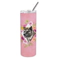 thumbnail image 1 of Akita Pink Flowers Double Walled Stainless Steel 20 oz Skinny Tumbler, 1 of 4
