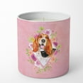 thumbnail image 1 of Carolines Treasures CK4116CDL Basset Hound Soy Candle 10 oz Decorative Gift Scented Soy Candles for Home Pink Flowers 10, 1 of 2
