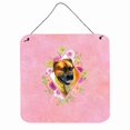 thumbnail image 1 of Carolines Treasures CK4121DS66 Borboel Mastiff Pink Flowers Wall or Door Hanging Prints 6x6 multicolor, 1 of 1