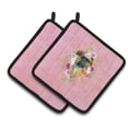thumbnail image 1 of Carolines Treasures CK4123PTHD Brussels Griffon Pink Flowers Pair of Pot Holders 7.5HX7.5W multicolor, 1 of 4