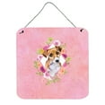 thumbnail image 1 of Carolines Treasures CK4155DS66 Jack Russell Terrier Design1 Pink Flowers Wall or Door Hanging Prints 6x6 multicolor, 1 of 1