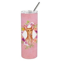 Carolines Treasures CK4168TBL20 Pharaoh Hound Pink Flowers Stainless Steel 20 oz Skinny Tumbler 20 oz multicolor