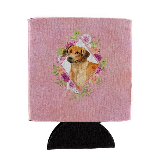 Carolines Treasures CK4175CC Rhodesian Ridgeback Pink Flowers Can or Bottle Hugger Can Hugger multicolor