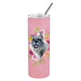 thumbnail image 1 of Carolines Treasures CK4179TBL20 Schnauzer Pink Flowers Stainless Steel 20 oz Skinny Tumbler 20 oz multicolor, 1 of 4