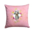 thumbnail image 1 of Carolines Treasures CK4191PW1414 Weimaraner Pink Flowers Fabric Decorative Pillow  14Hx14W multicolor, 1 of 4