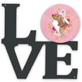 thumbnail image 1 of Carolines Treasures CK4207WALV Dachshund Pink Flowers Metal Wall Artwork LOVE 12X12 multicolor, 1 of 2