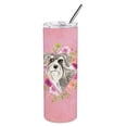 thumbnail image 1 of Carolines Treasures CK4215TBL20 Schnauzer Design1 Pink Flowers Stainless Steel 20 oz Skinny Tumbler 20 oz multicolor, 1 of 3
