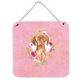 thumbnail image 1 of Carolines Treasures CK4232DS66 Vizsla Pink Flowers Wall or Door Hanging Prints 6x6 multicolor, 1 of 1