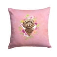 thumbnail image 1 of Carolines Treasures CK4253PW1414 Chocolate Cockapoo Pink Flowers Fabric Decorative Pillow  14Hx14W multicolor, 1 of 4