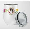 thumbnail image 1 of Carolines Treasures CK4264TBL12 Bernese Mountain Dog Pink Flowers Stainless Steel 12 oz Stemless Wine Glass 12 oz, 1 of 4