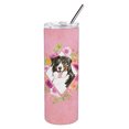 thumbnail image 1 of Carolines Treasures CK4264TBL20 Bernese Mountain Dog Pink Flowers Stainless Steel 20 oz Skinny Tumbler 20 oz multicolor, 1 of 3