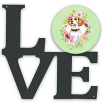 Beagle Green Flowers Metal Wall Artwork LOVE