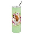 thumbnail image 1 of Carolines Treasures CK4286TBL20 Cavalier King Charles Spaniel Green Flowers Stainless Steel 20 oz Skinny Tumbler 20 oz, 1 of 3