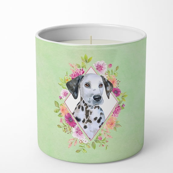 Carolines Treasures CK4296CDL Dalmatian Puppy Soy Candle 10 oz Decorative Gift Scented Soy Candles for Home Green
