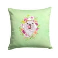 thumbnail image 1 of Carolines Treasures CK4300PW1414 English Bulldog Green Flowers Fabric Decorative Pillow  14Hx14W multicolor, 1 of 4