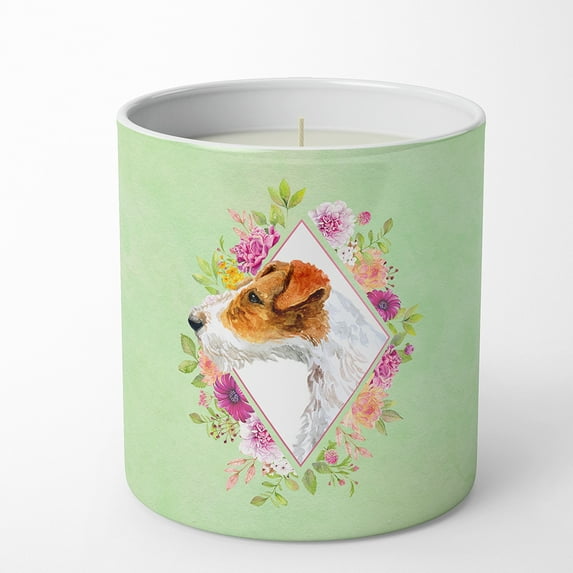 Carolines Treasures CK4302CDL Jack Russell Terrier 2 Soy Candle 10 oz Decorative Gift Scented Soy Candles for Home Green