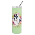 thumbnail image 1 of Carolines Treasures CK4310TBL20 Great Dane Green Flowers Stainless Steel 20 oz Skinny Tumbler 20 oz multicolor, 1 of 4