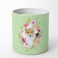 thumbnail image 1 of Carolines Treasures CK4327CDL Corgi Soy Candle 10 oz Decorative Gift Scented Soy Candles for Home Green Flowers 10 oz, 1 of 2