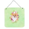 thumbnail image 1 of Carolines Treasures CK4329DS66 Pomeranian Design1 Green Flowers Wall or Door Hanging Prints 6x6 multicolor, 1 of 1