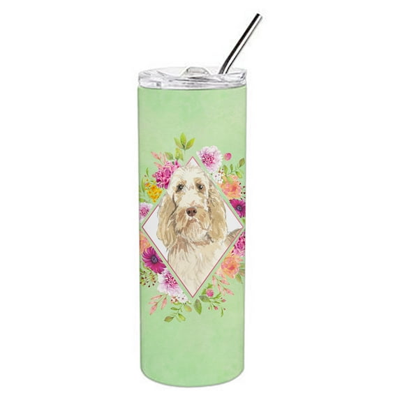 Carolines Treasures CK4369TBL20 Spinone Italiano Green Flowers Stainless Steel 20 oz Skinny Tumbler 20 oz multicolor