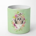 thumbnail image 1 of Carolines Treasures CK4372CDL Shih Tzu Soy Candle 10 oz Decorative Gift Scented Soy Candles for Home Green Flowers 10 oz, 1 of 2