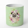 thumbnail image 1 of Carolines Treasures CK4378CDL Fawn Pug Soy Candle 10 oz Decorative Gift Scented Soy Candles for Home Green Flowers 10 oz, 1 of 2