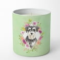 thumbnail image 1 of Carolines Treasures CK4382CDL Schnauzer 2 Soy Candle 10 oz Decorative Gift Scented Soy Candles for Home Green Flowers 10, 1 of 2