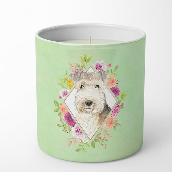 Carolines Treasures CK4386CDL Lakeland Terrier Soy Candle 10 oz Decorative Gift Scented Soy Candles for Home Green