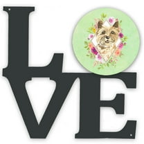 Carolines Treasures CK4410WALV Cairn Terrier Green Flowers Metal Wall Artwork LOVE 12X12 multicolor