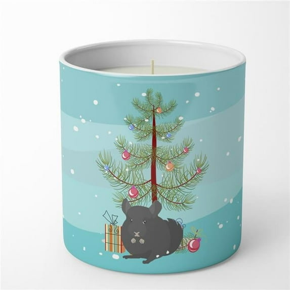 Carolines Treasures CK4433CDL 3.75 x 3.25 in. Unisex Charcoal Chinchilla Merry Christmas 10 oz Decorative Soy Candle