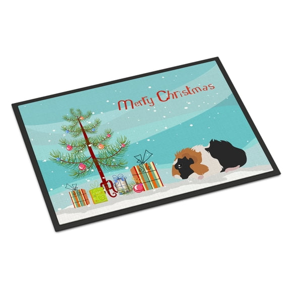 Abyssinian Guinea Pig Merry Christmas Door Mat