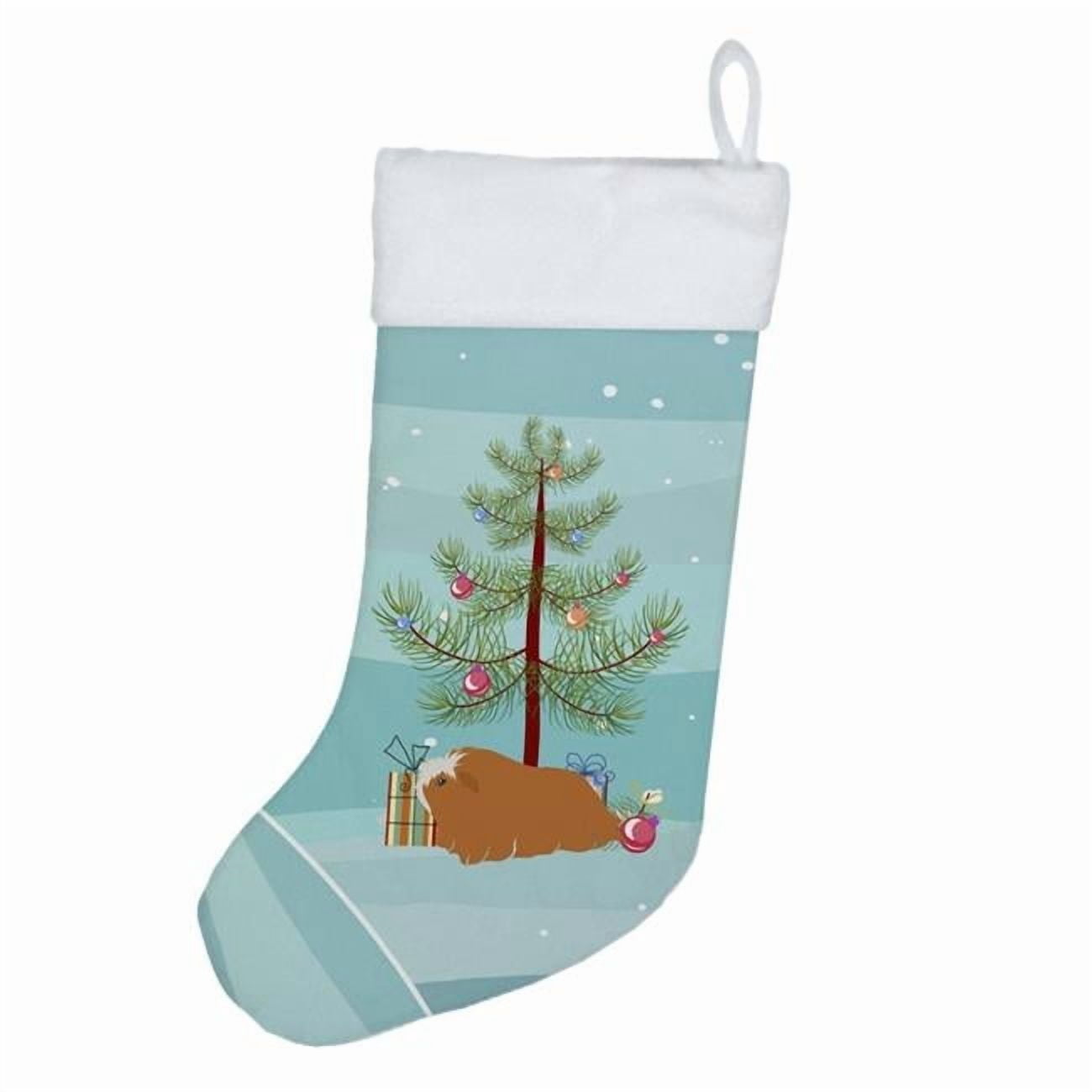 Peruvian Guinea Pig Merry Christmas Christmas Stocking 13.5 in x 18 in