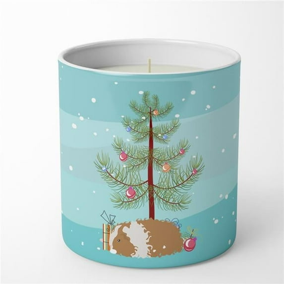 Carolines Treasures CK4449CDL 3.75 x 3.25 in. Unisex Texel Guinea Pig Merry Christmas 10 oz Decorative Soy Candle