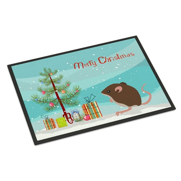 Carolines Treasures CK4460JMAT Baby Mouse Merry Christmas Door Mat Indoor Rug or Outdoor Welcome Mat 24x36 Doormat 36"L