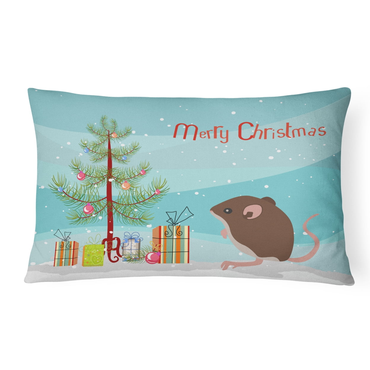 Carolines Treasures CK4460PW1216 Baby Mouse Merry Christmas Canvas Fabric Decorative Pillow, 12H x16W, multicolor