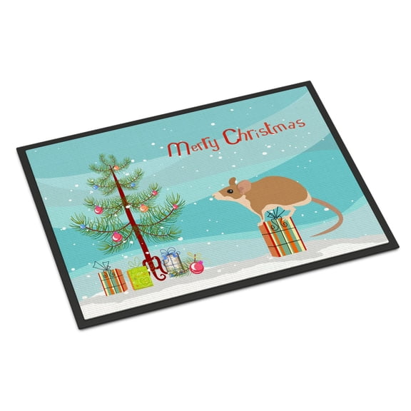 Carolines Treasures CK4465JMAT 24 x 36 in. Spiny Mouse Merry Christmas Indoor or Outdoor Mat
