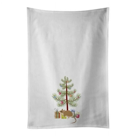 Carolines Treasures CK4465WTKT 28 x 19 in. Unisex Spiny Mouse Merry Christmas White Dish Towels Kitchen Towel - Set of 2