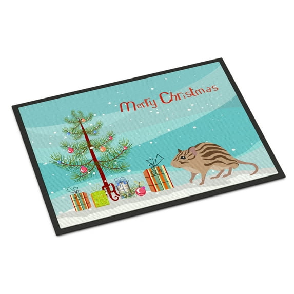 Carolines Treasures CK4467JMAT Zebra Mouse Merry Christmas Door Mat Indoor Rug or Outdoor Welcome Mat 24x36 Doormat