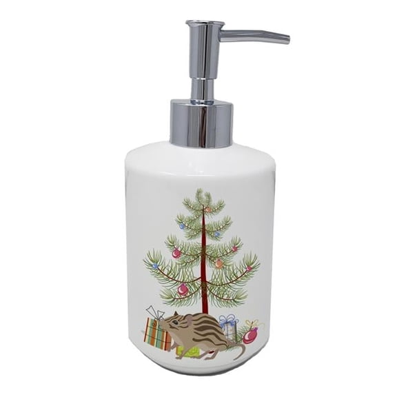 Carolines Treasures CK4467SOAP 7 x 3.5 in. Unisex Zebra Mouse Merry Christmas Ceramic Soap Dispenser