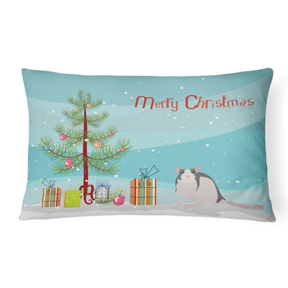 Carolines Treasures CK4473PW1216 Husky Rat Merry Christmas Canvas Fabric Decorative Pillow, 12H x16W, multicolor