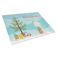 thumbnail image 1 of Carolines Treasures CK4484LCB Parisian Trumpeter Canary Merry Christmas Glass Cutting Board Large, 12H x 16W, multicolor, 1 of 2