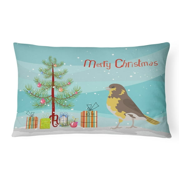 Carolines Treasures CK4485PW1216 Spanish Canary Merry Christmas Canvas Fabric Decorative Pillow, 12H x16W, multicolor