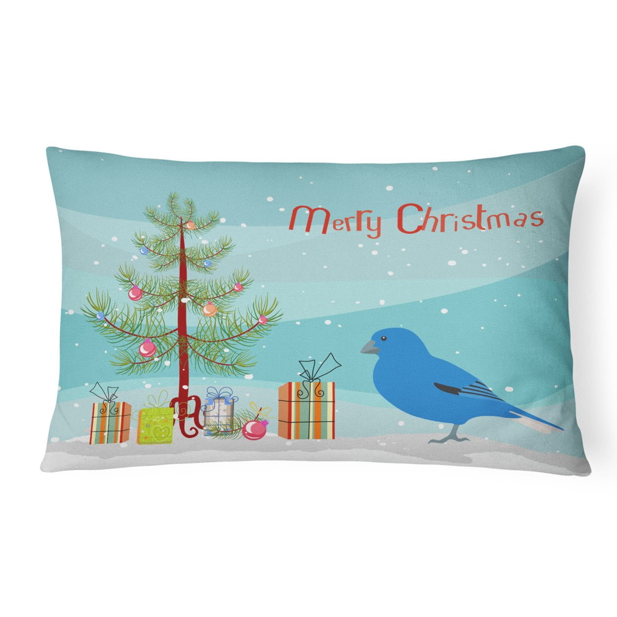 Carolines Treasures CK4487PW1216 Bunting Merry Christmas Canvas Fabric Decorative Pillow, 12H x16W, multicolor