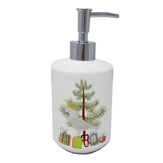 Carolines Treasures CK4499SOAP 7 x 3.5 in. Unisex Cockatoo Merry Christmas Ceramic Soap Dispenser