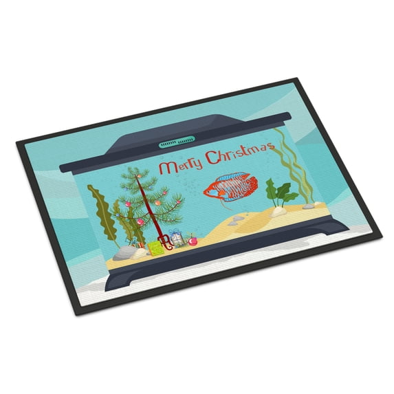 Dwarf Gourami Merry Christmas Door Mat